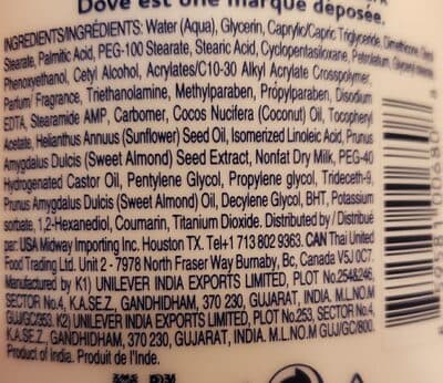 dove body lotion