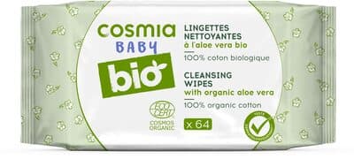 Lingettes nettoyantes à l'aloe vera bio