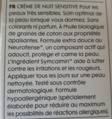 Sensitive night cream